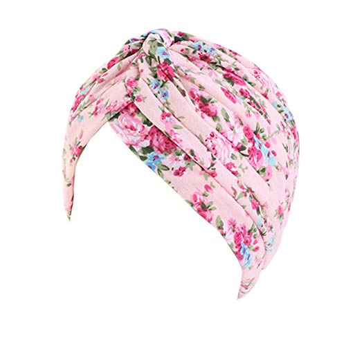 Vobozeany Kopftuch Damen Chemotherapie Blumenmuster Baumwolle Turban kopfbedeckung Headwrap Schlaf Kappe Bandana für Haarverlust von Vobozeany