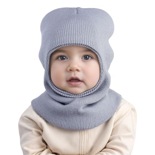 Vobozeany Schlupfmütze Unisex Kinder Mädchen Jungen Schalmütze Mütze Warme Winter Strickmütze Sturmhaube Baby Balaclava Kinderhut 1-6 Jahre alt von Vobozeany