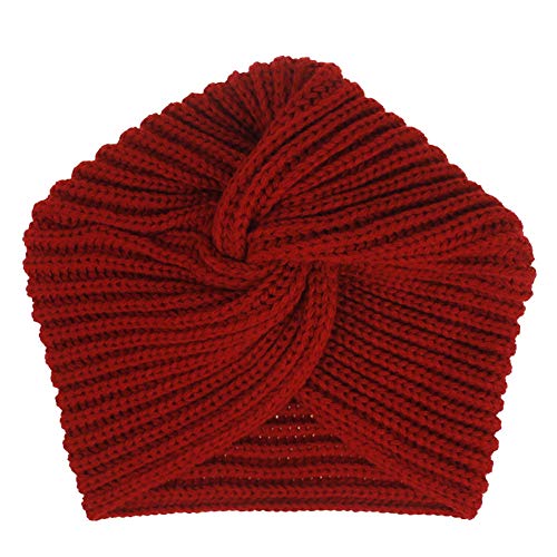 Vobozeany Turban Mütze Damen Elastische Retro Beanie Strickmütze Schlafmütze Headwrap Kopfbedeckung für Chemo Haarverlust Muslim von Vobozeany