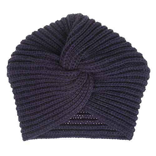 Vobozeany Turban Mütze Damen Elastische Retro Beanie Strickmütze Schlafmütze Headwrap Kopfbedeckung für Chemo Haarverlust Muslim von Vobozeany