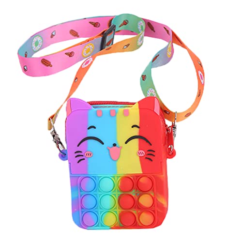 Vobozeany Umhängetasche kinder Mädchen Katze Pop Tasche It Handtasche Mini Prinzessin Handtasche CrossBody Bag Geldbörse für Kleine Mädchen von Vobozeany