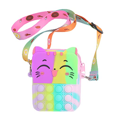 Vobozeany Umhängetasche kinder Mädchen Katze Pop Tasche It Handtasche Mini Prinzessin Handtasche CrossBody Bag Geldbörse für Kleine Mädchen von Vobozeany