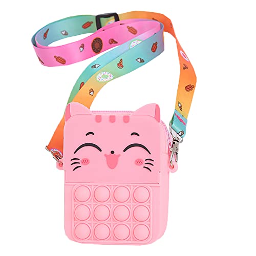 Vobozeany Umhängetasche kinder Mädchen Katze Pop Tasche It Handtasche Mini Prinzessin Handtasche CrossBody Bag Geldbörse für Kleine Mädchen von Vobozeany