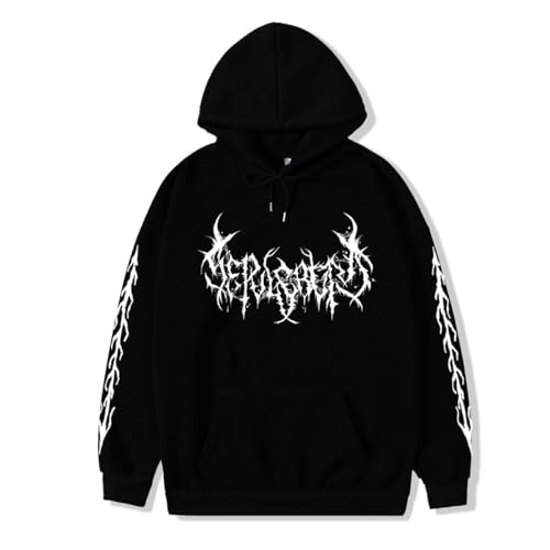 Y2k Hoodie Pullover Vintage Gothic Streetwear (Black1,XXL,XXL) von Vocha