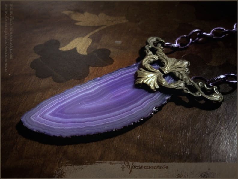 Lila Achat-Eule-SaleCollana Agata Gufo Viola Lila Achat-Eule-SaleCollana Agata Gufo Viola von Vocisconnesse