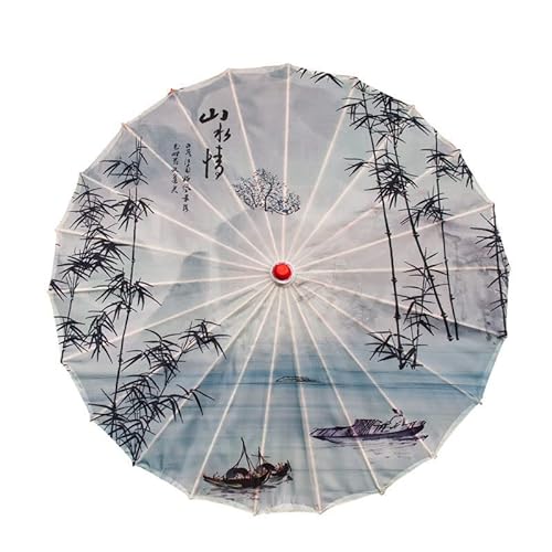 Vocttaiy Sonnenschirm im chinesischen Stil, klassischer Ölpapier-Regenschirm, regenfester Regenschirm, Sonnenschirm-Anhänger, florales Mehrfarbiges Papier und Bambus-Papierschirm (Q) von Vocttaiy