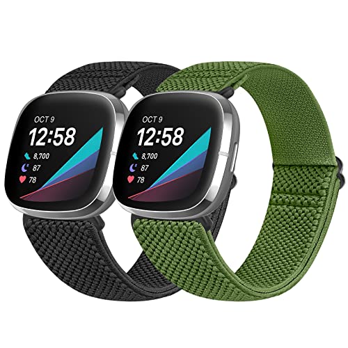 Vodtian Elastische Nylon-Schlaufenbänder, kompatibel mit Fitbit Sense 2/Fitbit Sense/Fitbit Versa 4/Fitbit Versa 3, verstellbar, weich, dehnbar, Sport-geflochtenes Ersatzarmband für Männer und Frauen, Vodtian Elastische Nylon-Schlaufenbänder, kompatibel mit Fitbit Sense 2/Fitbit Sense/Fitbit Versa 4/Fitbit Versa 3, verstellbar, weich, dehnbar, Sport-geflochtenes Ersatzarmband für Männer und Frauen, von Vodtian