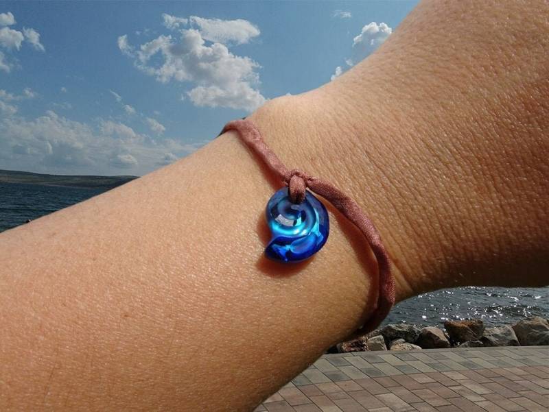 Armband Glitzernder Ammonit Ozeanblau von VoegelchenShop