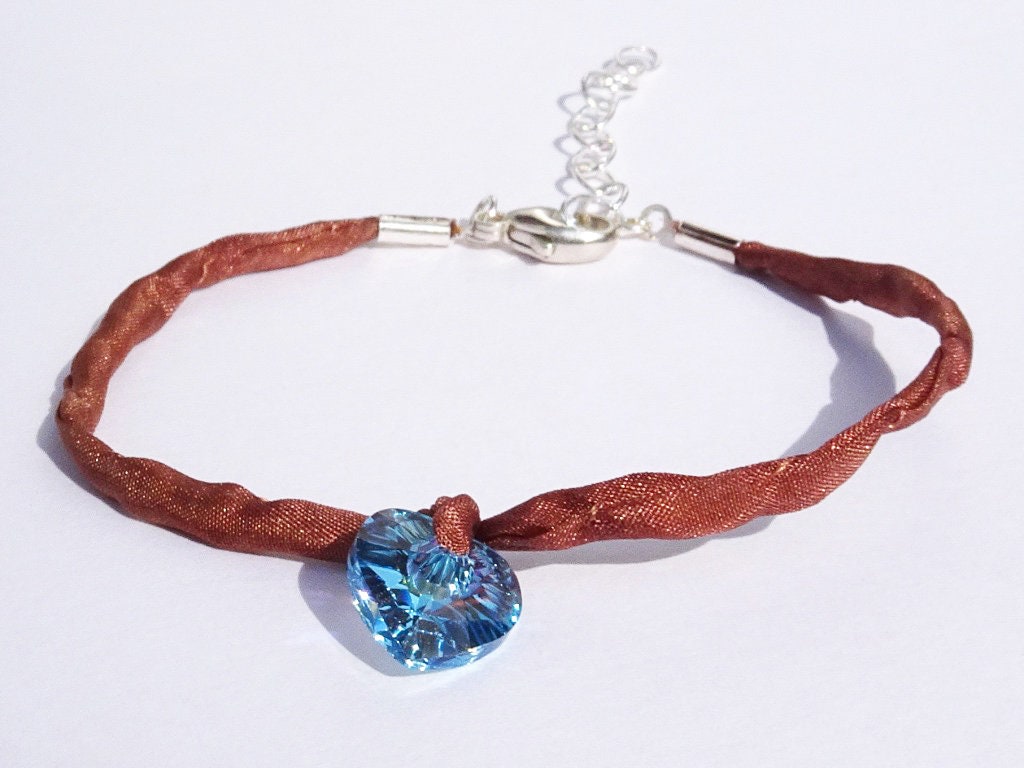 Armband Herz Azurblau Schimmer von VoegelchenShop