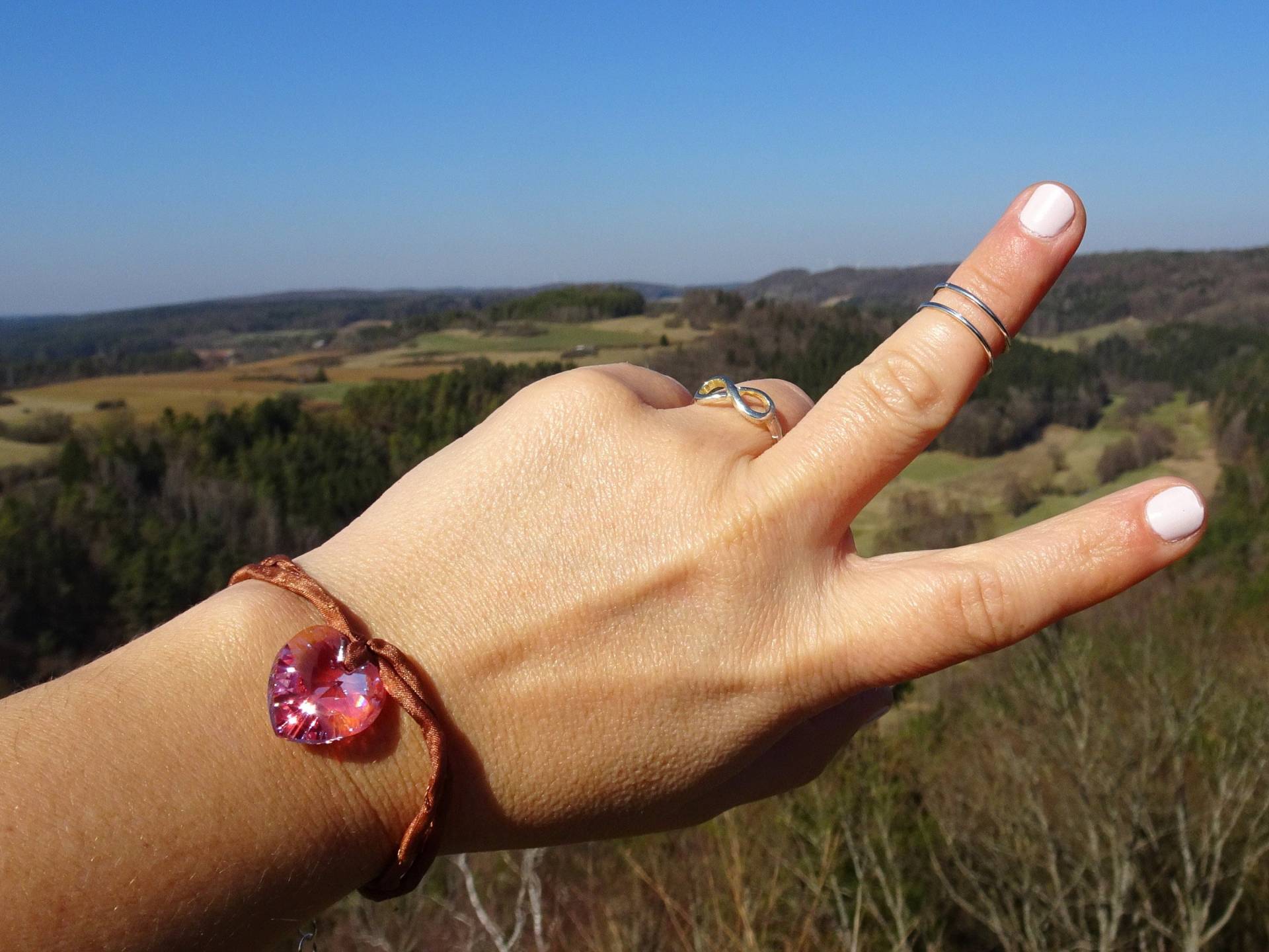 Armband Herz Rosa Schimmer von VoegelchenShop