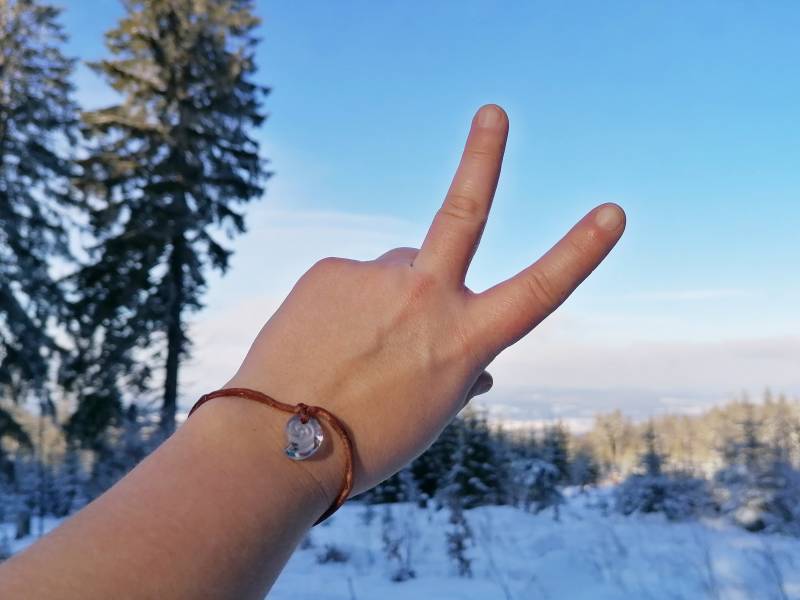 Armband Rauchblauer Ammonit Glitzer von VoegelchenShop