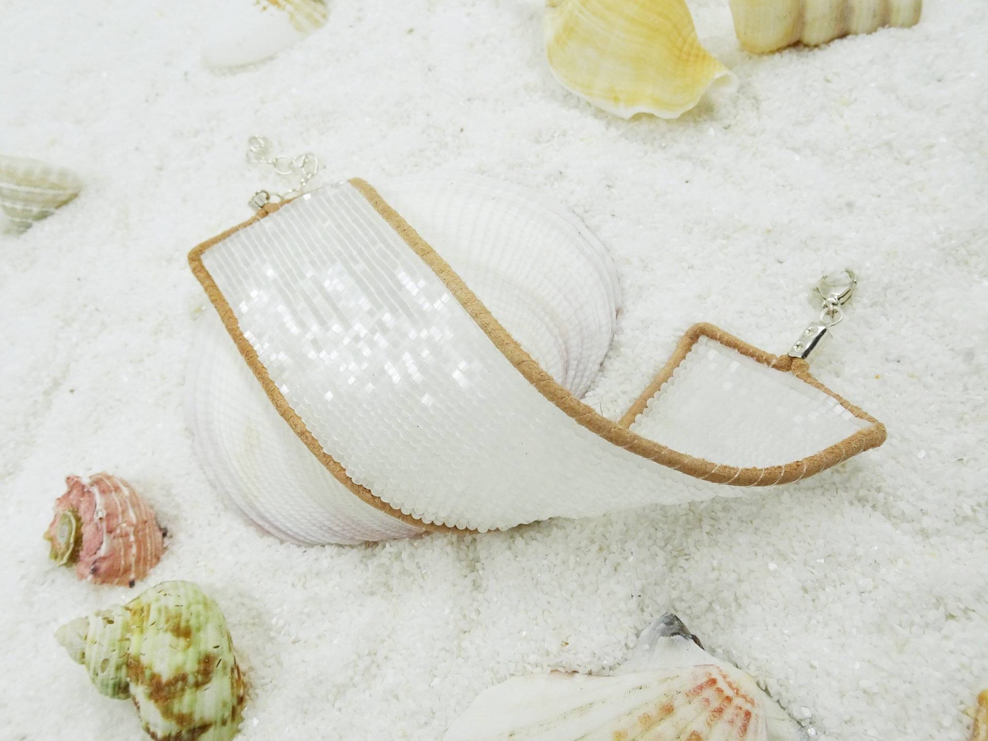 Boho Armband Schimmernd Weiß von VoegelchenShop