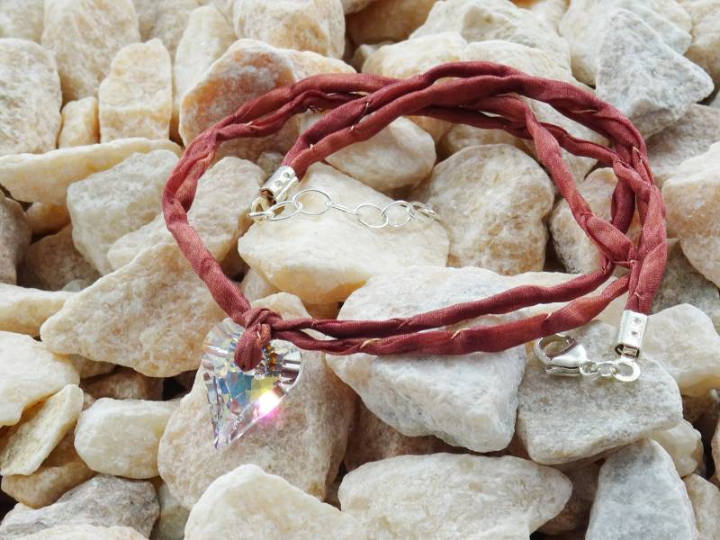 Kette Herz Kristall Glitzer von VoegelchenShop