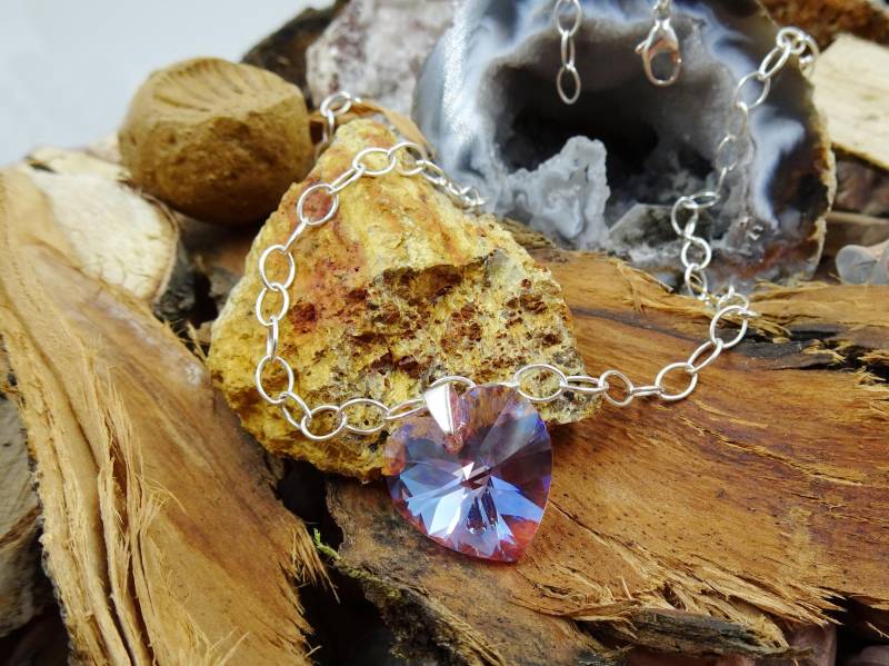 Kette Herz Rose Schimmer von VoegelchenShop