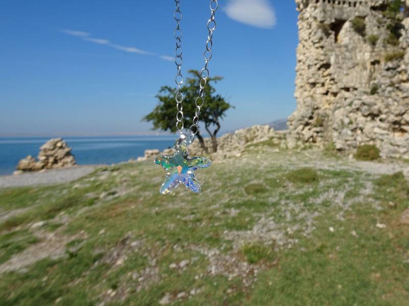 Kette Seestern Kristall Glitzer von VoegelchenShop