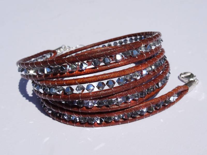 Rockiges Glitzerndes Wickelarmband von VoegelchenShop