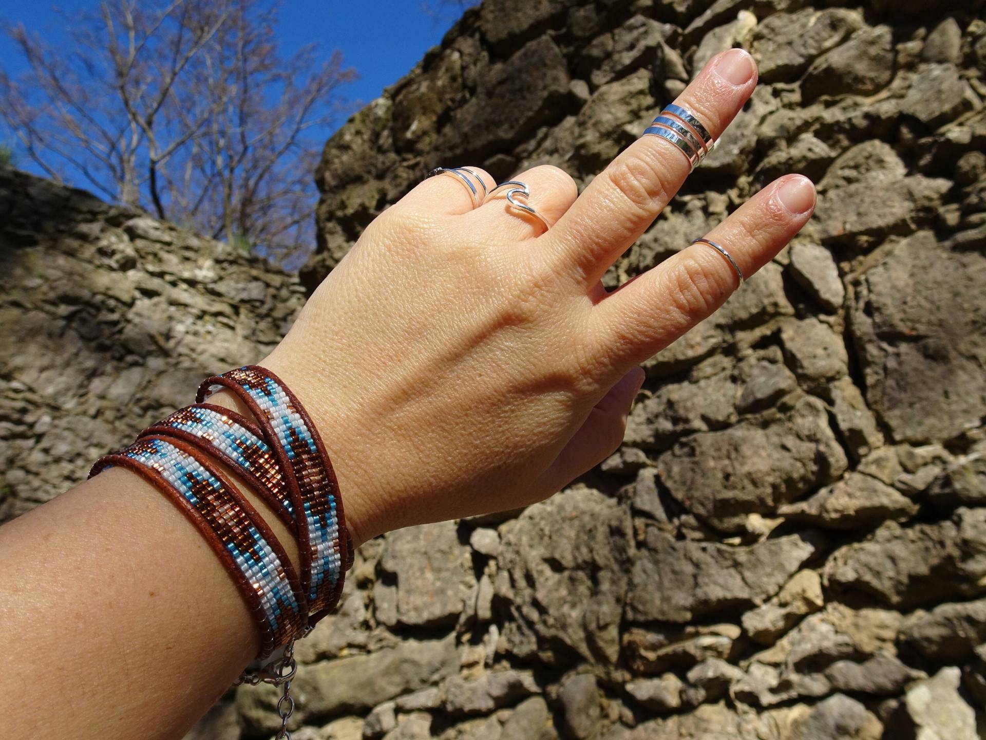 Wickelarmband Ethno Türkis von VoegelchenShop