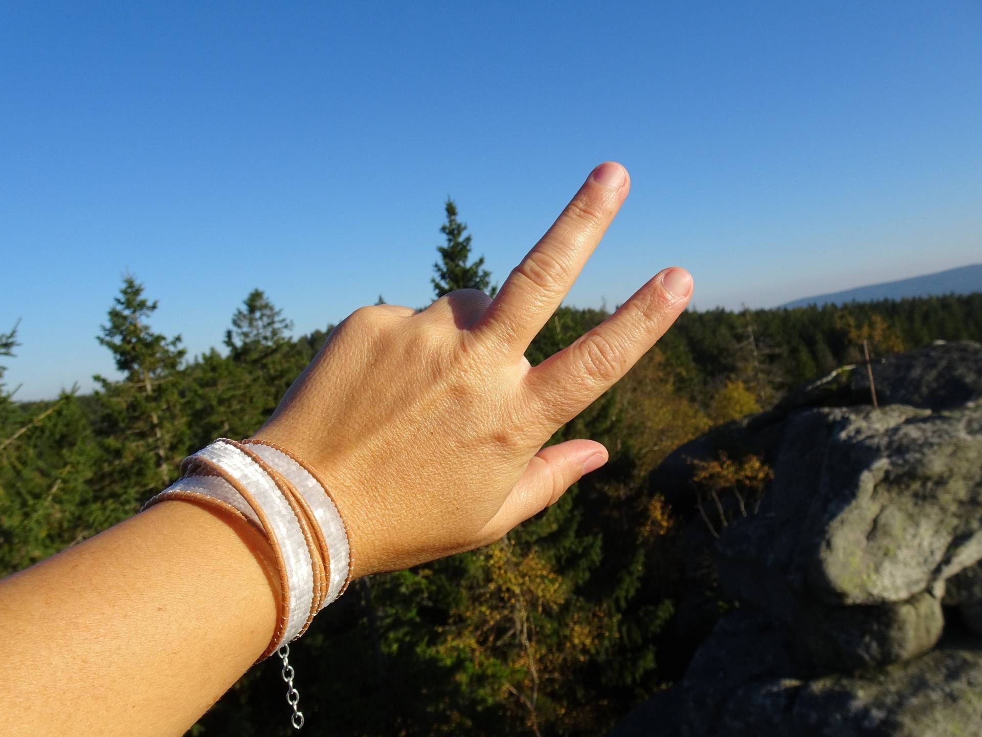Wickelarmband Glitzernd Weiß von VoegelchenShop