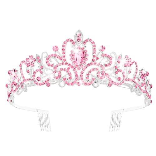Prinzessinnenkrone, Vofler Silber Pfirsichrosa Kristall Tiara Stirnband für Meerjungfrau Rapunzel Verwünscht Kostüm Königin Frauen Braut Dame Mädchen Geburtstag Hochzeit Festzug Abschlussball Party Prinzessinnenkrone, Vofler Silber Pfirsichrosa Kristall Tiara Stirnband für Meerjungfrau Rapunzel Verwünscht Kostüm Königin Frauen Braut Dame Mädchen Geburtstag Hochzeit Festzug Abschlussball Party von Vofler