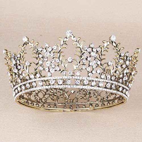 Crowns for Women, Vofler Queen Tiara Baroque Vintage Crystal Rhinestone Headband Hair Decor for Lady Girl Bridal Bride Princess Prom Birthday Wedding Pageant Christmas Halloween Costume Party - Bronze von Vofler