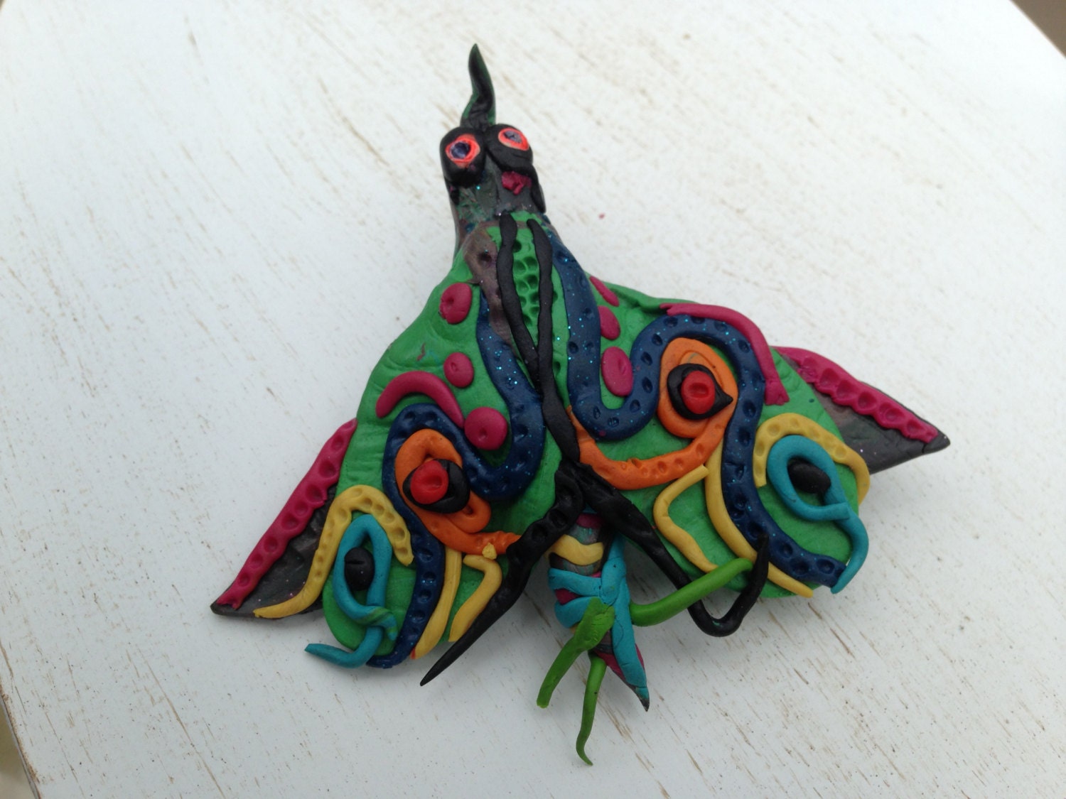 Verrückte Schmetterling Brosche. Handgemachte Original, Bunten Polymer Clay. Einzigartig Und Spaß Verrückte Schmetterling Brosche. Handgemachte Original, Bunten Polymer Clay. Einzigartig Und Spaß von VogaVonHearl
