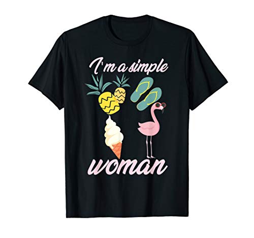 Ich bin eine einfache Frau Damen Geschenk Flamingo T-Shirt von Vogel Geschenk Flamingo Ornithologe
