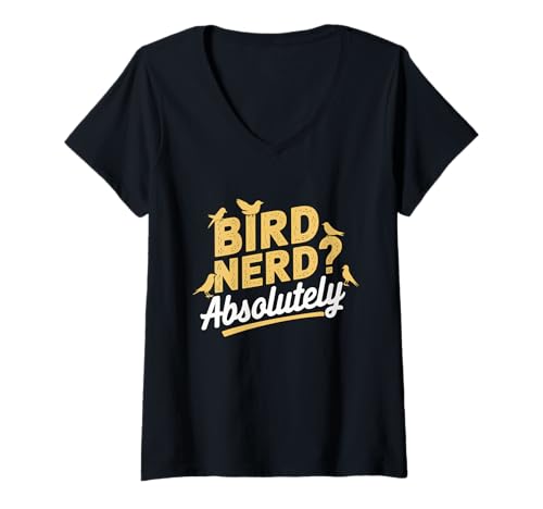 Damen Binoculars Biologist Bird Lover Funny Birdwatching T-Shirt mit V-Ausschnitt von Vogelbeobachter Outfit Männer & Frauen