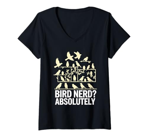 Damen Bird Enthusiast Nature Lover Biologist Dad Birdwatching T-Shirt mit V-Ausschnitt Damen Bird Enthusiast Nature Lover Biologist Dad Birdwatching T-Shirt mit V-Ausschnitt von Vogelbeobachter Outfit Männer & Frauen