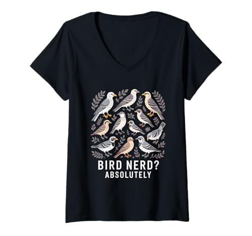 Damen Bird Lover Nature Funny Ornithologist Life Birdwatching T-Shirt mit V-Ausschnitt von Vogelbeobachter Outfit Männer & Frauen