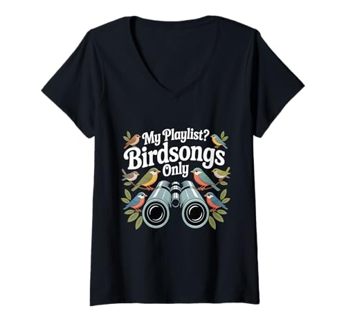 Damen Hinterhofvogel Erspeckt Humor Vogelbeobachtung T-Shirt mit V-Ausschnitt Damen Hinterhofvogel Erspeckt Humor Vogelbeobachtung T-Shirt mit V-Ausschnitt von Vogelbeobachter Outfit Männer & Frauen