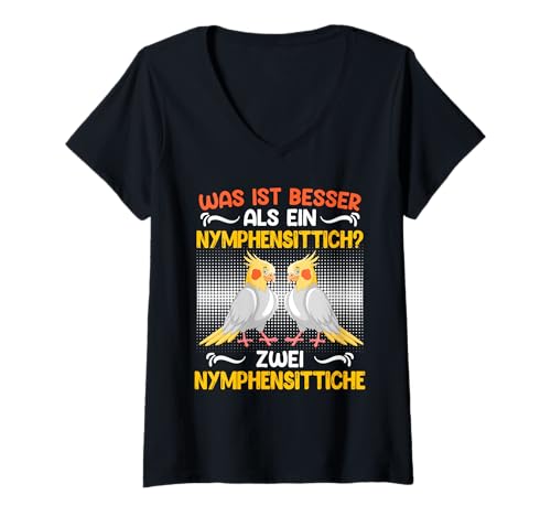 Damen Vogelhalter Was ist besser als ein Nymphensittich? Sittiche T-Shirt mit V-Ausschnitt Damen Vogelhalter Was ist besser als ein Nymphensittich? Sittiche T-Shirt mit V-Ausschnitt von Vogelliebhaber Geschenk Nymphensittich T-Shirts
