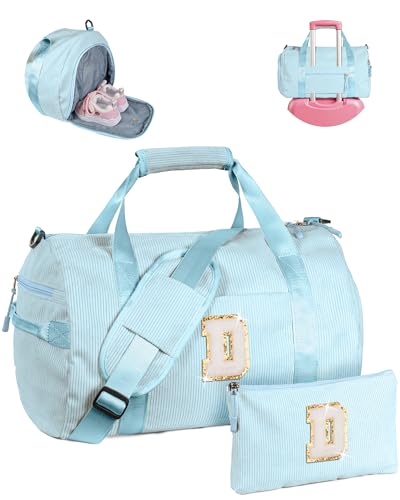 Vogewood Geschenk für Kinder im Alter von 3 4 5 6 7 8 9 10 11 12 Jahren Mädchen Turnbeutel mit Make-up-Tasche, Solid Blue, D von Vogewood