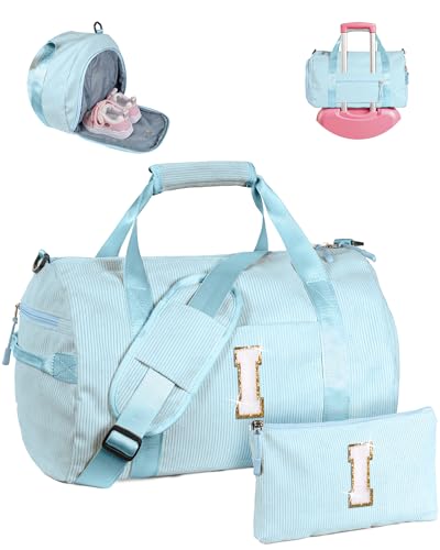 Vogewood Geschenk für Kinder im Alter von 3 4 5 6 7 8 9 10 11 12 Jahren Mädchen Turnbeutel mit Make-up-Tasche, Solid Blue, I von Vogewood