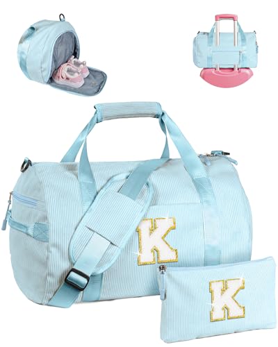 Vogewood Geschenk für Kinder im Alter von 3 4 5 6 7 8 9 10 11 12 Jahren Mädchen Turnbeutel mit Make-up-Tasche, Solid Blue, K von Vogewood