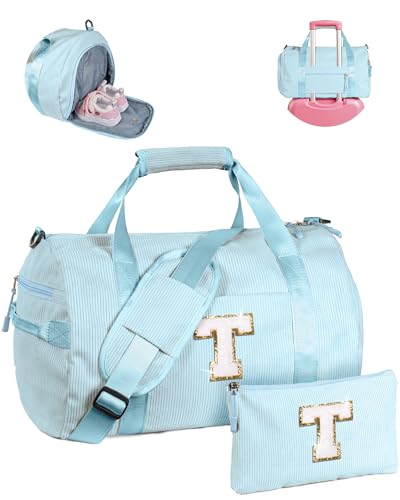 Vogewood Geschenk für Kinder im Alter von 3 4 5 6 7 8 9 10 11 12 Jahren Mädchen Turnbeutel mit Make-up-Tasche, Solid Blue, T von Vogewood