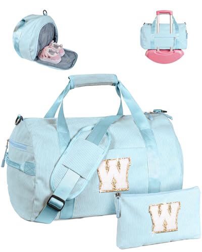 Vogewood Geschenk für Kinder im Alter von 3 4 5 6 7 8 9 10 11 12 Jahren Mädchen Turnbeutel mit Make-up-Tasche, Solid Blue, W von Vogewood