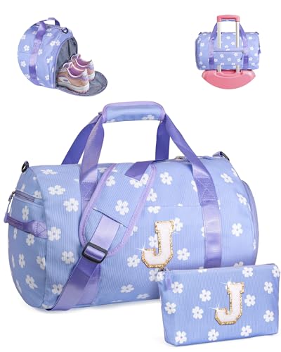 Vogewood Geschenk für Kinder im Alter von 3 4 5 6 7 8 9 10 11 12 Jahren Mädchen Turnbeutel mit Make-up-Tasche, flower-purple, J von Vogewood