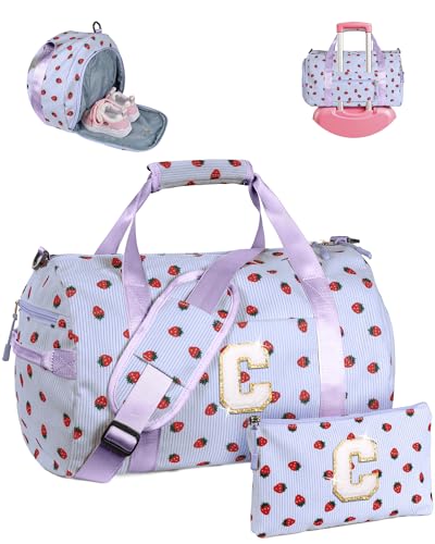 Vogewood Geschenk für Kinder im Alter von 3 4 5 6 7 8 9 10 11 12 Jahren Mädchen Turnbeutel mit Make-up-Tasche, Violett, C von Vogewood