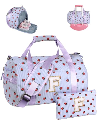 Vogewood Geschenk für Mädchen im Alter von 3 4 5 6 7 8 9 10 11 12 Jahren, mit Schuhfach, Reise-Tragetasche mit Make-up-Tasche, Violett, F von Vogewood