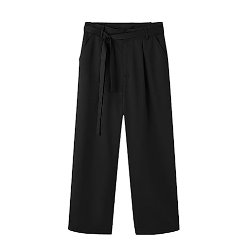 Vogrtcc Herren-Hose Mit Lockerer Taille, Hoher Taille Und Weitem Bein Black XXXL von Vogrtcc