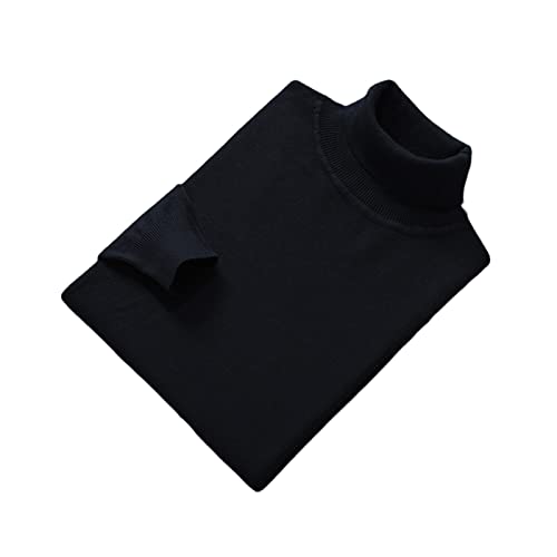 Vogrtcc Herren Langarm Rollkragen Pullover Winter Wolle Strickpullover, Schwarz , Medium von Vogrtcc