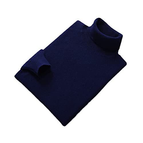 Vogrtcc Herren Langarm Rollkragen Pullover Winter Wolle Strickpullover, dunkelblau, Large von Vogrtcc