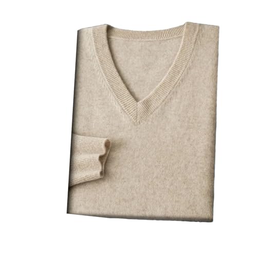 Vogrtcc Herren-Pullover Aus Kaschmir Mit V-Ausschnitt, Business-Casual-Strickpullover von Vogrtcc