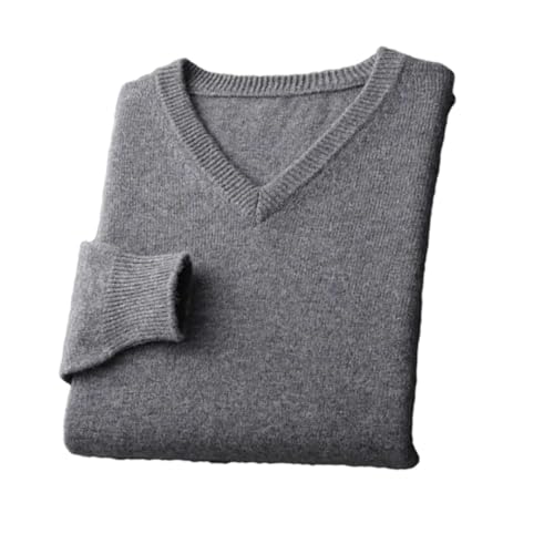 Vogrtcc Herren-Pullover Aus Kaschmir Mit V-Ausschnitt, Business-Casual-Strickpullover von Vogrtcc