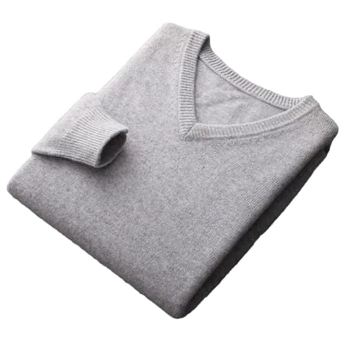 Vogrtcc Herren-Pullover Aus Kaschmir Mit V-Ausschnitt, Business-Casual-Strickpullover von Vogrtcc