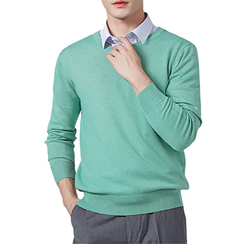 Vogrtcc Herren Pullover Kaschmirmischung Stricken V-Ausschnitt Pullover Wolle Strickwaren Pullover Kleidung, Vneck Water En8, X-Large von Vogrtcc