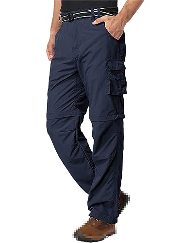 Vogrtcc Herren-Wanderhose Mit Reißverschluss, Cargo-Arbeitshose, Leichte Taktische Hose, Lässige Outdoor-Hose Navy Blue 4XL von Vogrtcc