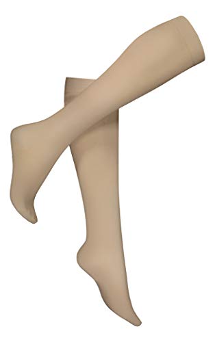 Vogue 100 Den Kompressionstrümpfe kniehohe Stützstrümpfe für Damen, 1 Paar, Beige Gr. 36-38 von Vogue