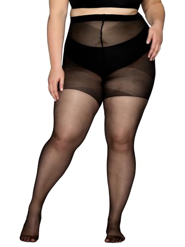 Vogue Curvy 20 Den Transparente Strumpfhose Grosse Grössen/Plus Size Matt, 1 Paar, Schwarz Gr. 48-52 von Vogue