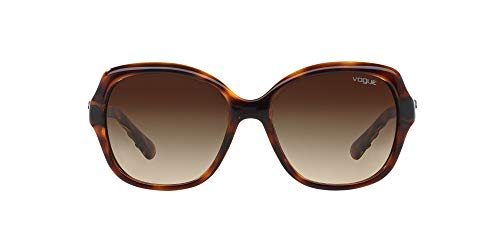 Vogue Eyewear Damen VO2871S Sonnenbrille, Braun (Striped Dark Havana 150813), One Size (Herstellergröße: 56) von Vogue Eyewear